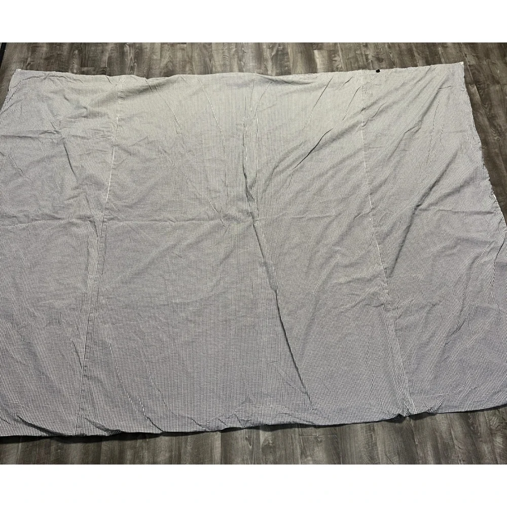 VTG Toile de Jouy Reversible Duvet Cover Black White Houndstooth French Country